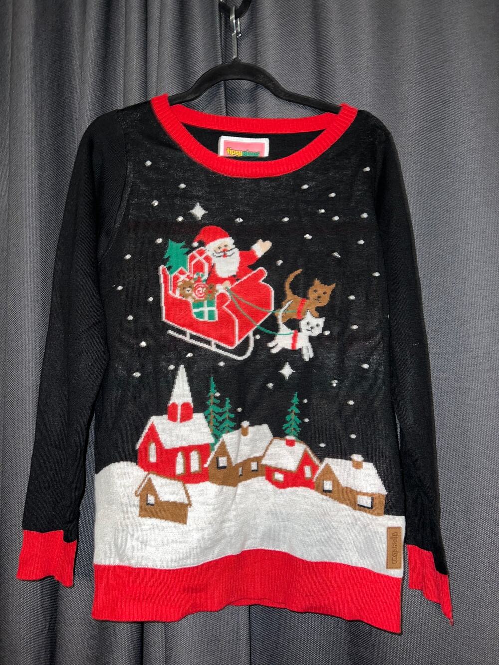 Ugly Christmas Sweater Xmas Size Medium Tipsy Elves Cats